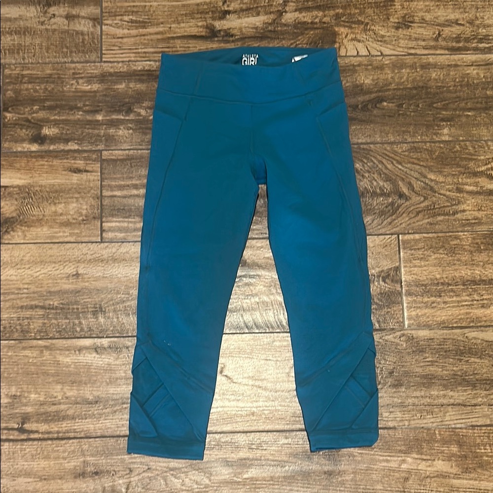 Athleta Girl Cropped Teal Leggings Size L/12